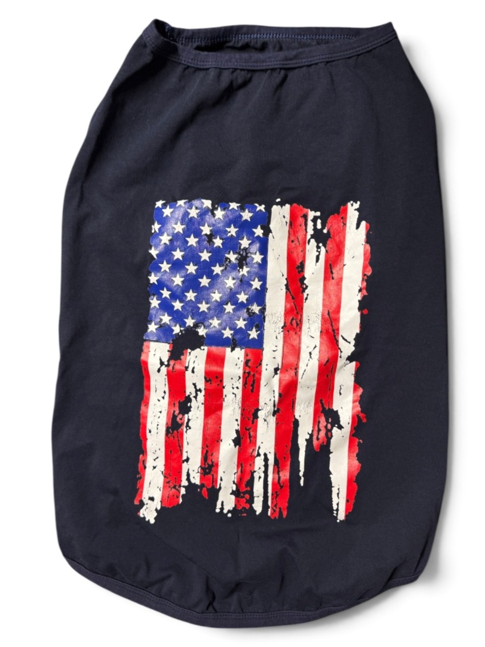 3XL Patriotic Dog Shirt American Flag Distressed Graphic Tee Navy USA